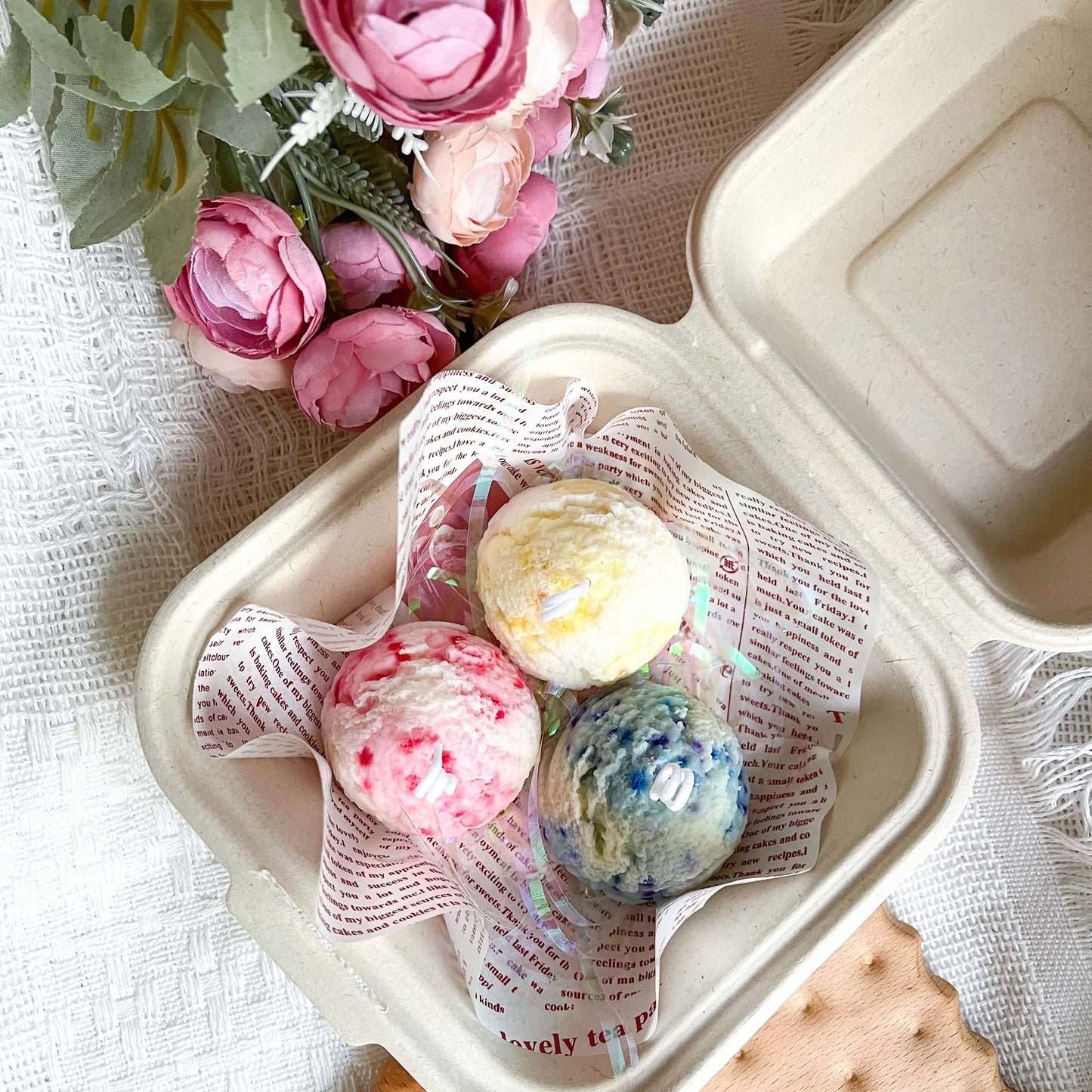 Sunny Sorbets - ice cream scoop candles